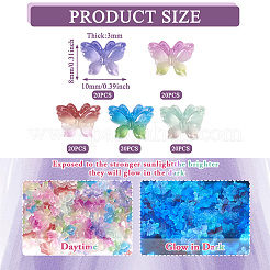 100Pcs 5 Colors Luminous Resin Cabochons&nbsp;MRMJ-TA0001-22
