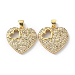 Brass Cubic Zirconia Pendants&nbsp;KK-B047-14G