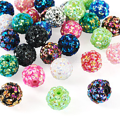 30個の不透明なアクリルビーズ  ラウンド  ミックスカラー  16x15mm  穴：2.5mm&nbsp;OACR-TA0001-70