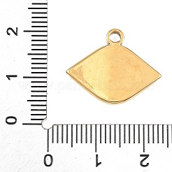 304ステンレススチール、ラインストーンペンダント付き  馬の目のチャーム  PVD真空メッキ  18KGP本金メッキ  クリスタル  16.5x20.5x3mm  穴：2mm&nbsp;STAS-Z186-19G