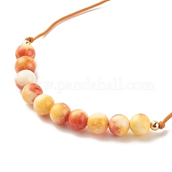 Round Natural White Jade Braided Bead Bracelet&nbsp;BJEW-JB07969-03