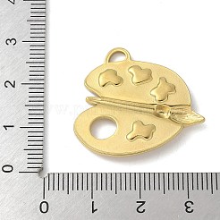 304ステンレススチールエナメルペンダント  パレットチャーム  18KGP本金メッキ  25x27x3mm  穴：2.4x3mm&nbsp;STAS-L277-04G