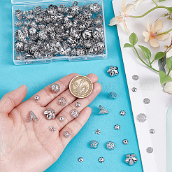 300Pcs 10 Styles Non-Tarnish 304 Stainless Steel Fancy Bead Caps&nbsp;STAS-ME0001-66