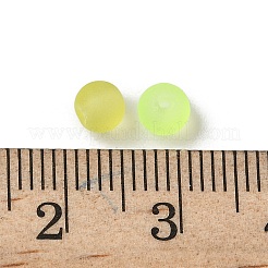 曇らされた透明なガラスビーズ  ラウンド  きいろ  4.5x4mm  穴：1mm  約2222個/200g&nbsp;GLAA-XCP0001-67A