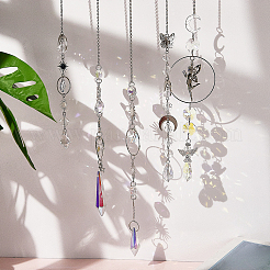 5Pcs Alloy Planet Moon Hanging Ornaments&nbsp;HJEW-BM0001-47