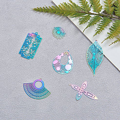 PVD Vacuum Plating 201 Stainless Steel Filigree Pendants&nbsp;STAS-CJ0001-73