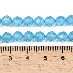 天然トパーズクリスタルビーズ連売り  ラウンド  多面カット  グレードAAA  6mm  穴：0.8mm  約62個/連  14.88''（37.8センチメートル）&nbsp;G-P514-A02-04-02
