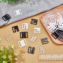 30個3色のプラスチックビキニクリップ  ブラの留め具交換パーツ  ランジェリースナップ閉鎖  ミックスカラー  25x20mm  内径：15mm  10個/カラー&nbsp;FIND-AR0006-50