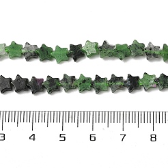 天然石ルビーインゾイサイトビーズ連売り  スター  5.5~6x5.5~6x2.5mm  穴：1mm  約76個/連  15.31~15.35''（38.9~39センチメートル）&nbsp;G-H087-C02-01