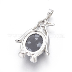 Natural Snowflake Obsidian Pendants&nbsp;G-L512-A08