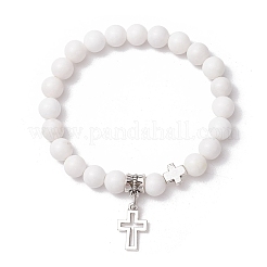 Natural Malaysia Jade Round Bead Stretch Bracelets&nbsp;BJEW-JB11599-02