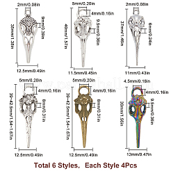24Pcs 6 Styles Tibetan Style Alloy Pendants&nbsp;FIND-SC0009-77