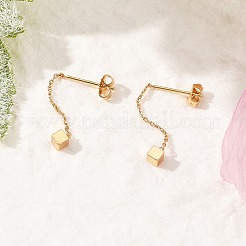 Brass Tassel Stud Earrings&nbsp;LS-EJEW-D321-01G