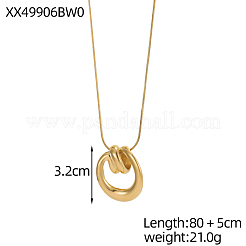Flat Round 304 Stainless Steel Necklaces&nbsp;STAS-OY011-65G