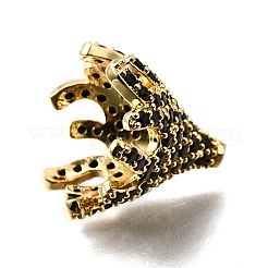 Brass Micro Pave Black Cubic Zirconia Beads&nbsp;KK-V011-26G