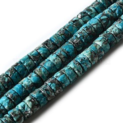 Synthetic Silver Line Turquoise Beads Strands&nbsp;G-L617-F03-3x6mm