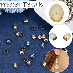 100Pcs 2 Colors 304/202 Stainless Steel European Beads&nbsp;STAS-BBC0009-78