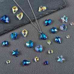 28Pcs 14 Style Faceted Glass Rhinestone Charms&nbsp;RGLA-SZ0001-02