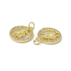Real 18K Gold Plated Brass Micro Pave Clear Cubic Zirconia Pendants&nbsp;KK-E068-VB409-6