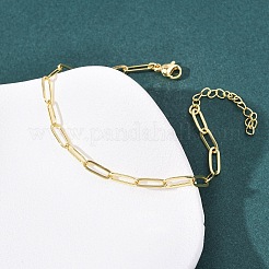 Brass Paperclip Chains Bracelets for Women&nbsp;BJEW-C140-24G