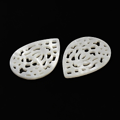 Natural White Shell Hollow Pendants&nbsp;SSHEL-M022-11