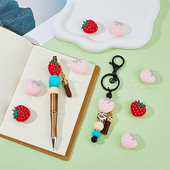 16Pcs 2 Colors Strawberry Food Grade Eco-Friendly Silicone Focal Beads&nbsp;SIL-DC0001-46