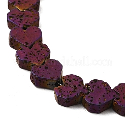 Electroplated Natural Lava Rock Beads Strands&nbsp;G-Q1009-G01-01E