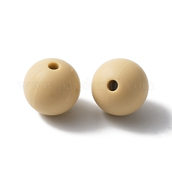シリコンビーズ  ラウンド  小麦  12x11mm  穴：2mm&nbsp;SIL-WH0001-32C
