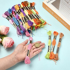 6Bundles 6 Colors Polyester Embroidery Floss&nbsp;OCOR-YW0001-24F