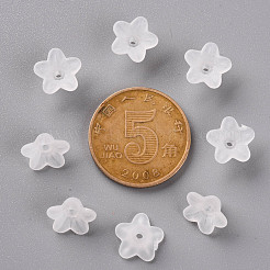 透明なアクリルビーズ  花  艶消し  透明  10x5mm  穴：1mm  約4600個/500g&nbsp;PL554
