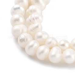 天然養殖淡水パールビーズ連売り  ポテト  フローラルホワイト  3.5~4mm  穴：0.5mm  約45~59個/連  6.89~7.68インチ（17.5~19.5cm）&nbsp;PEAR-C003-05B