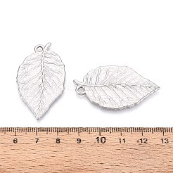 304 Stainless Steel Leaf Pendants&nbsp;STAS-T067-37P