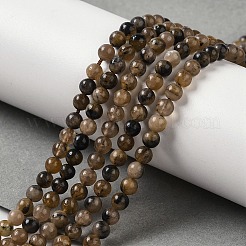 天然キアストライト ビーズ 連売り  ラウンド  4mm  穴：0.9mm  約97個/連  15.91''（40.4センチメートル）&nbsp;G-Q161-A03-01