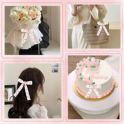 綿リボン2ロール  花柄  布ドレス縫製アクセサリー  レッド  5/8インチ（15mm）  約4.92ヤード（4.5m）/セット&nbsp;OCOR-CY0002-81B