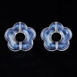透明なアクリルビーズ  グリッターパウダー  花  透明  26.5x25.5x4.5mm  穴：1.8mm  約76個/159g&nbsp;LS-OACR-N008-069A-01