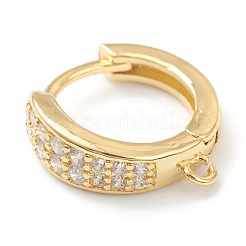 Brass Micro Pave Clear Cubic Zirconia Stud Earring Findings&nbsp;ZIRC-L097-024G