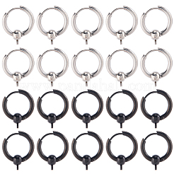 24Pcs 2 Colors  304 Stainless Steel Hoop Earring Findings&nbsp;FIND-SC0017-16C