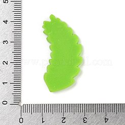 オペーク樹脂カボション  葉  芝生の緑  37x23x3.5mm&nbsp;CRES-D283-01A-02