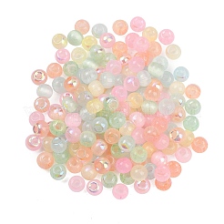 ミックスカラーのイミテーションキャットアイガラスラウンドシードビーズ  ミスティローズ  4x3~3.5mm  穴：1.2mm  約150個/セット&nbsp;SEED-NH0003-01A-06