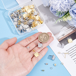 180個6スタイルのDIYイヤリング作り  304ステンレススチールスタッドピアス金具  ピアスキャッチ  オープン丸カン  本金メッキ&ステンレススチールカラー  13.5x13.5x1.4mm  辺の長さ：10x10mm  穴：1.5mm  ピン：0.8mm&nbsp;STAS-BBC0010-48