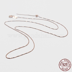 925 Sterling Silver Box Chain Necklaces&nbsp;STER-F039-40cm-13RG