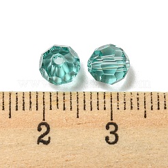 ガラス k9 ガラス  模造オーストリアクリスタルビーズ  多面カット  ラウンド  ダークターコイズ  6mm  穴：1mm&nbsp;GLAA-H024-17A-25