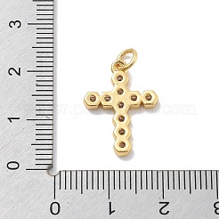 Brass Micro Pave Cubic Zirconia Pendants&nbsp;KK-M305-01G-01