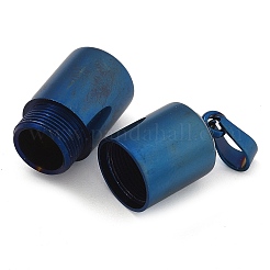 304ステンレススチール製開閉式骨壷ペンダント  コラムチャーム  ブルー  27x9.5mm  穴：5.5x3mm  内径：6mm&nbsp;LS-STAS-M084-05E