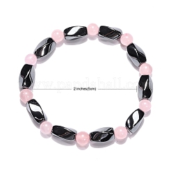 Round Natural Rose Quartz Stretch Bracelets&nbsp;BJEW-G072-3