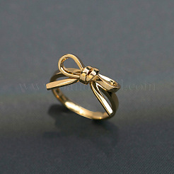 女性用蝶結び925スターリングシルバー指輪  ゴールドカラー  usサイズ8（18.1mm）&nbsp;FS-WGCDFEC-03
