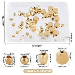 56Pcs 4 Style Matte Style Brass Beads&nbsp;KK-CA0001-85