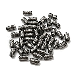 チベット風合金ビーズ  鉛フリー＆カドミウムフリー  ガンメタ色カラー  6 mm幅  長さ11mm  穴：2.5mm&nbsp;K08D8051