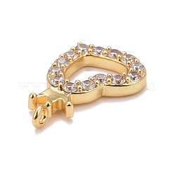 Brass Micro Pave Cubic Zirconia Pendants&nbsp;KK-M229-54G
