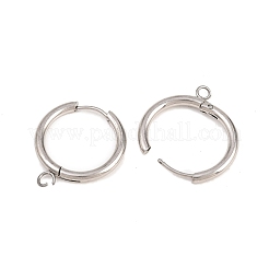 316ステンレススチール製ハギーフープピアス金具  カン付き  長持ちメッキ  ステンレス鋼色  21x2.5mm  穴：3mm  ピン：1mm&nbsp;EJEW-B158-01E-P